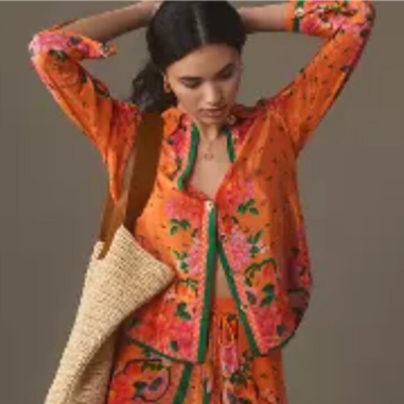 Brand New Farm Rio Fruit Garden Long-Sleeve Buttondown Shirt - Picture 4 of 16